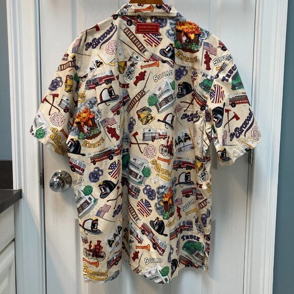 Kimoshan Firefighter Short Sleeve Button Down Shirt Size XL - Picture 6 of 8